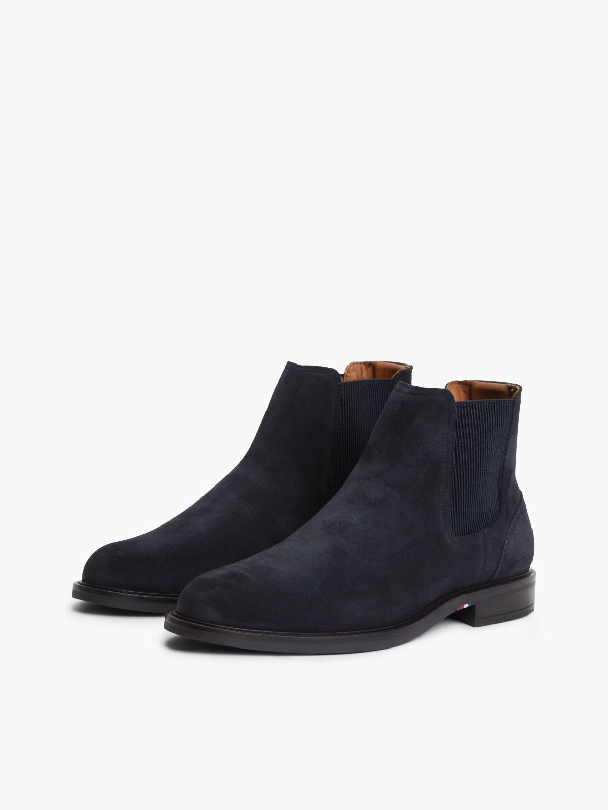 Suede Rubberised Flag Chelsea Boots — Blue