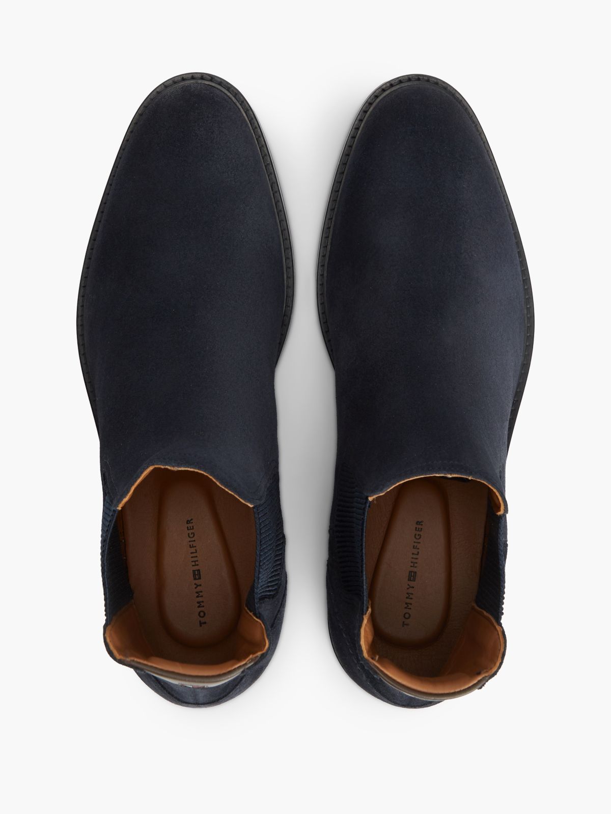 Suede Rubberised Flag Chelsea Boots — Blue