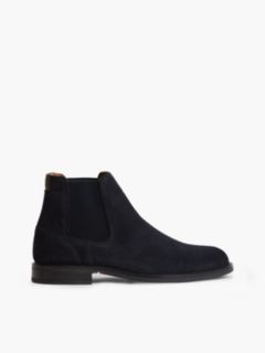 Suede Rubberised Flag Chelsea Boots — Blue 1