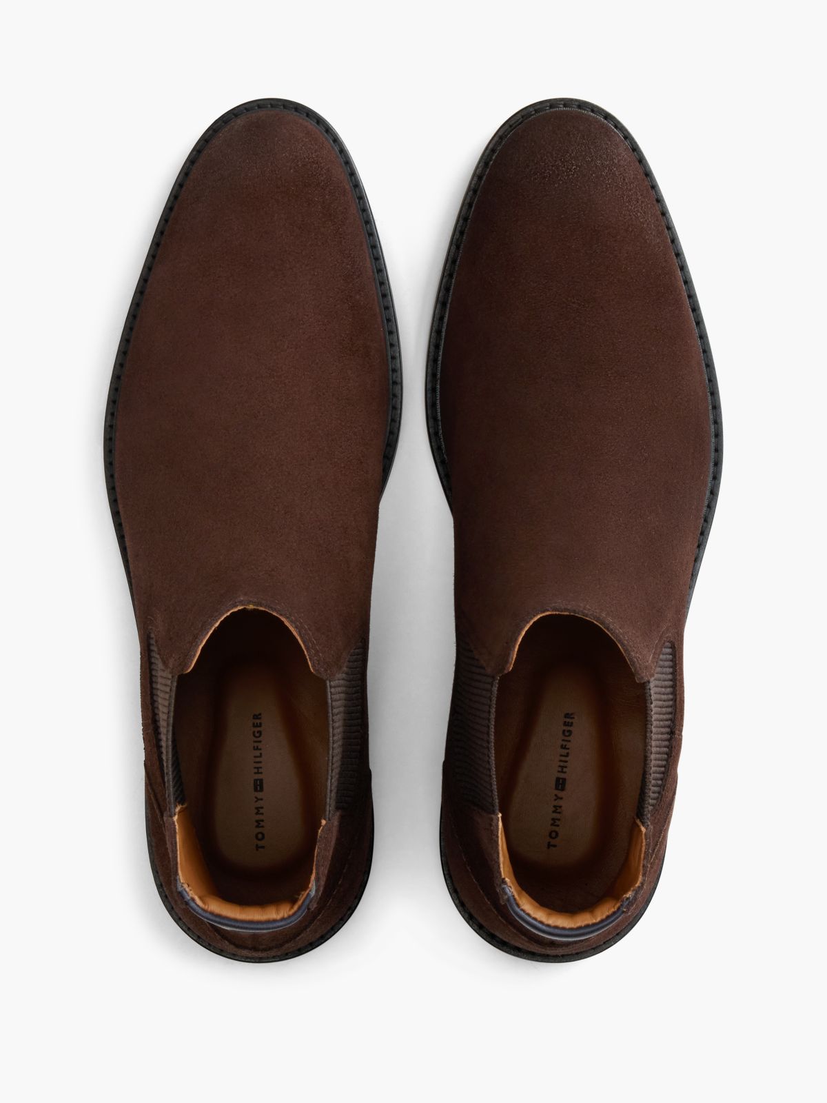 Suede Rubberised Flag Chelsea Boots — Brown