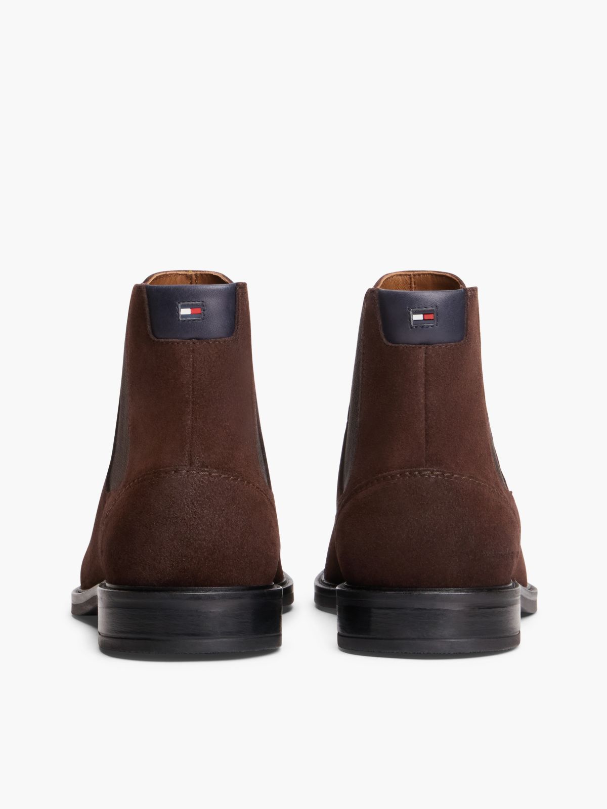 Suede Rubberised Flag Chelsea Boots — Brown
