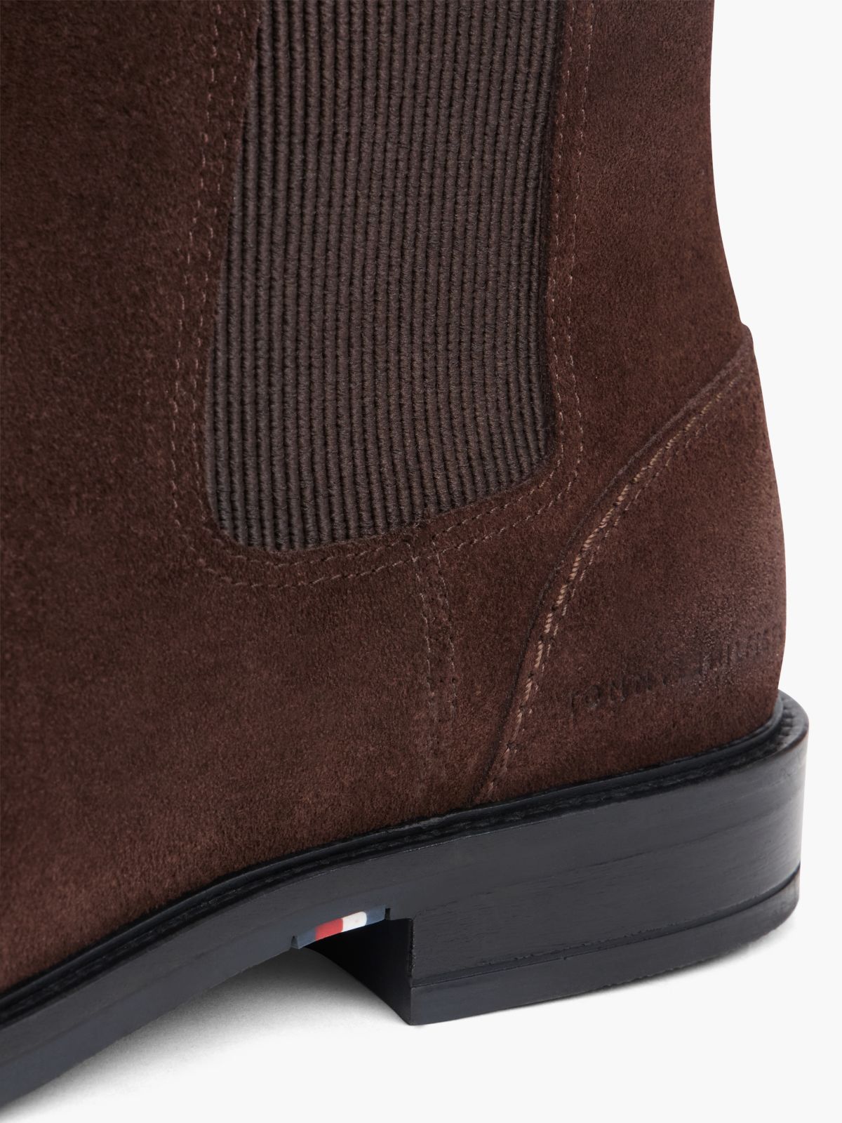 Suede Rubberised Flag Chelsea Boots — Brown