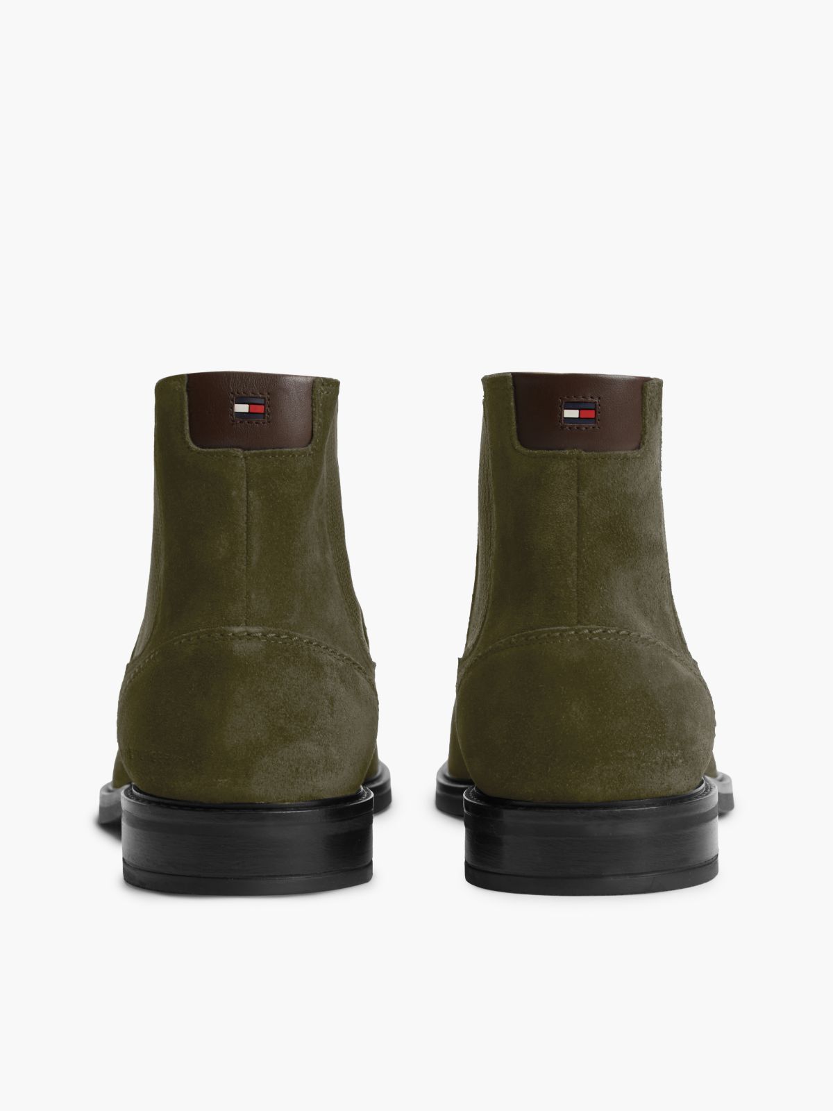 Suede Rubberised Flag Chelsea Boots — Khaki
