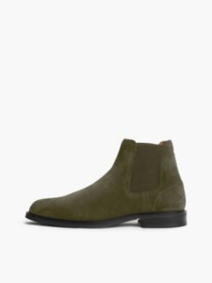 Suede Rubberised Flag Chelsea Boots — Khaki 7