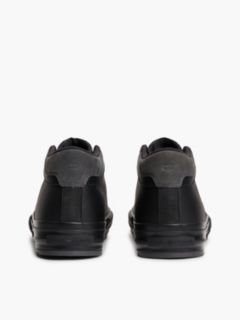 Leather Serrated Mid-Top Trainers — Black 4