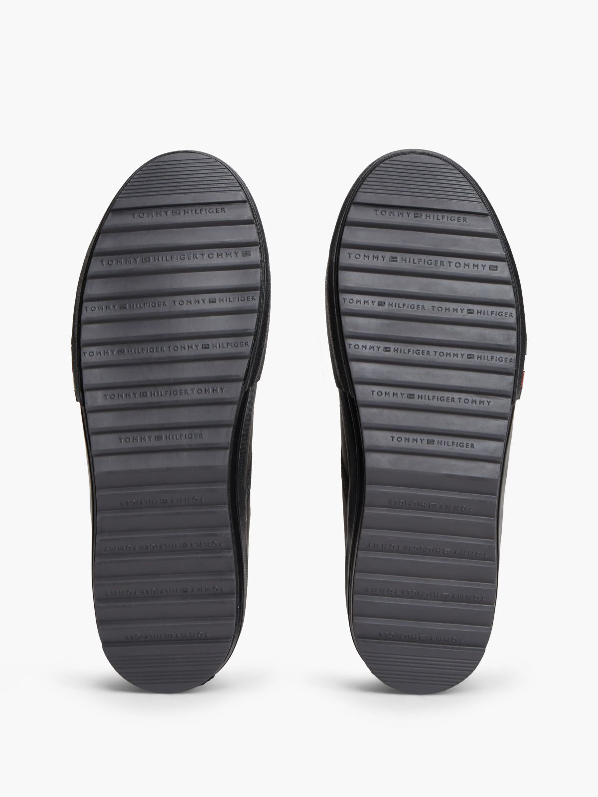 Leather Serrated Mid-Top Trainers — Black