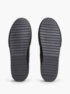 Leather Serrated Mid-Top Trainers — Black 5
