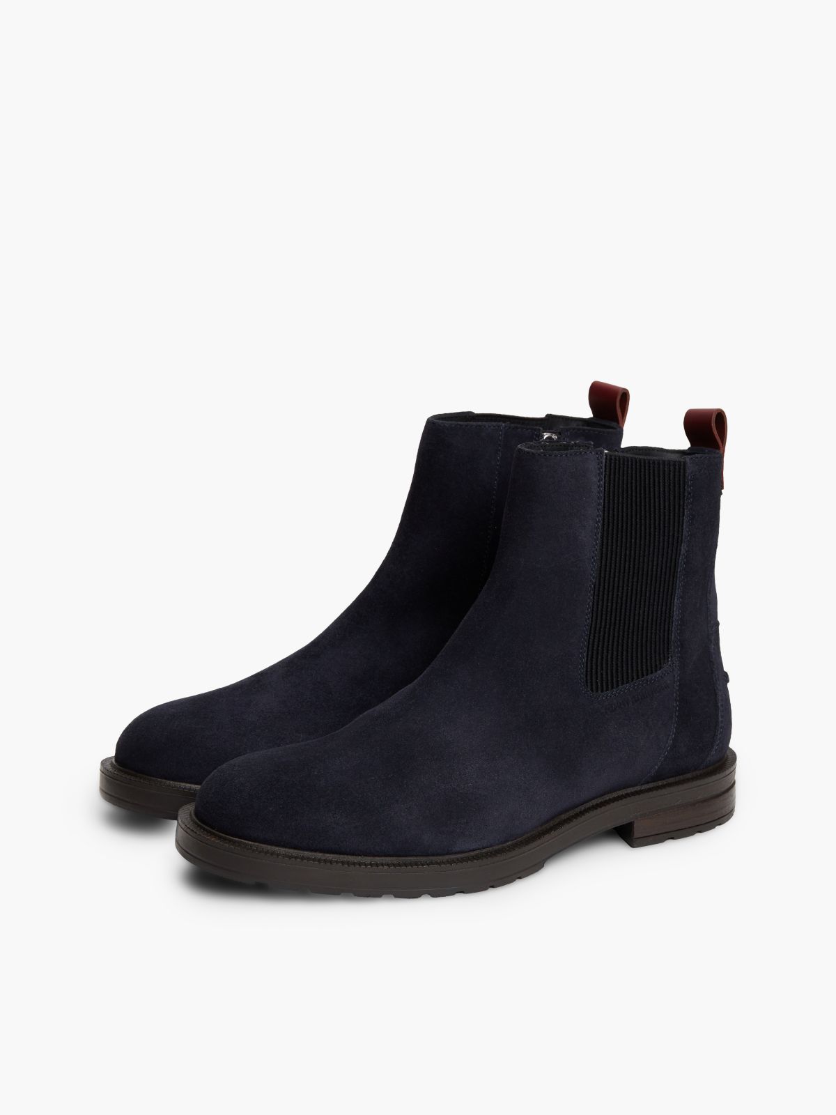 Suede Cleat Zip-Up Chelsea Boots — Blue