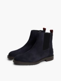 Suede Cleat Zip-Up Chelsea Boots — Blue 2