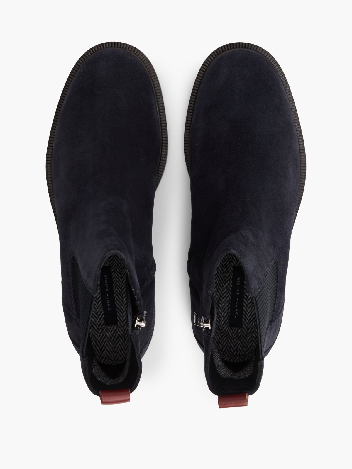 Suede Cleat Zip-Up Chelsea Boots — Blue