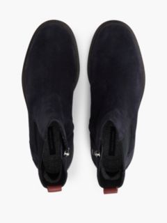 Suede Cleat Zip-Up Chelsea Boots — Blue 3