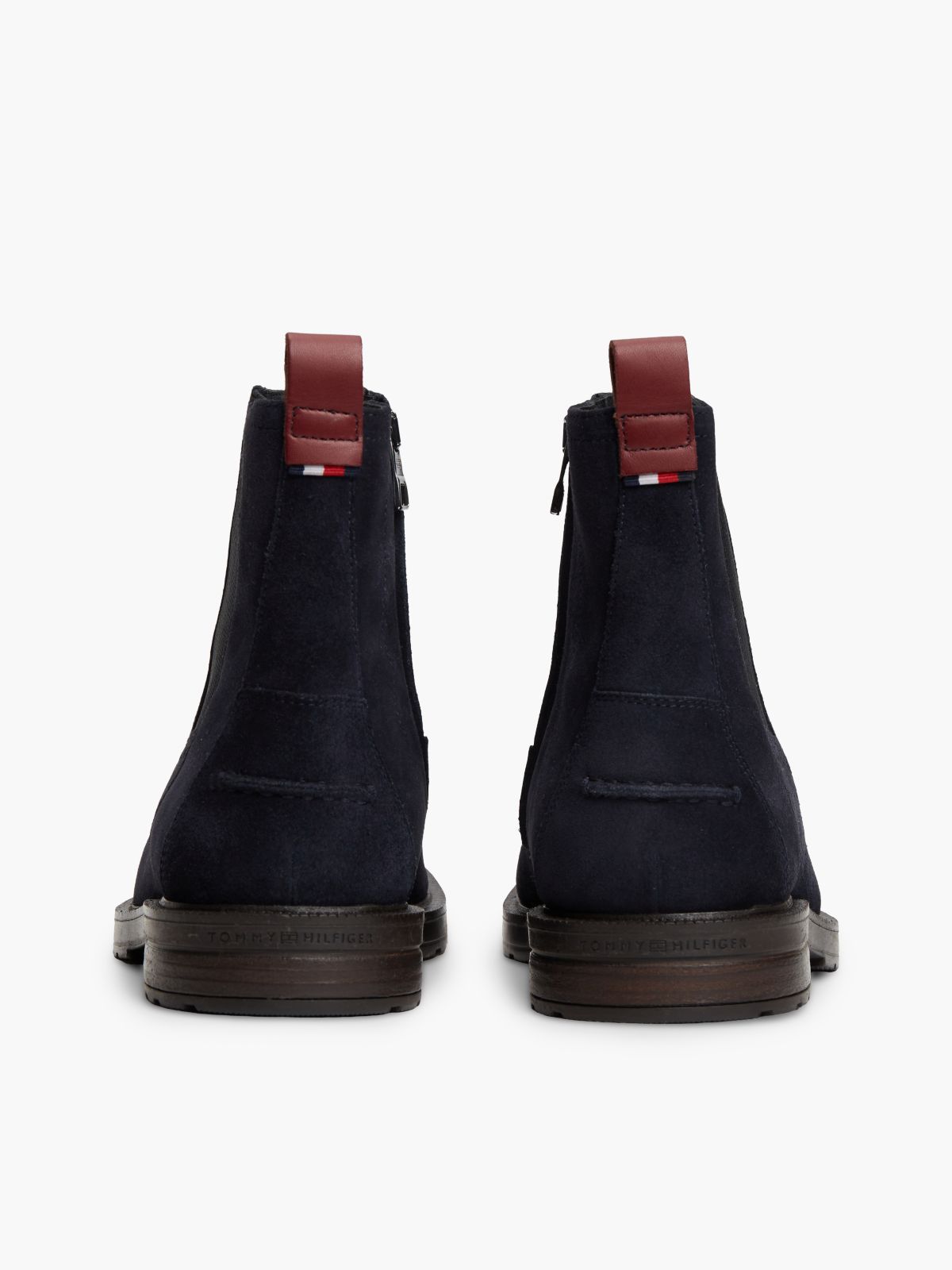 Suede Cleat Zip-Up Chelsea Boots — Blue