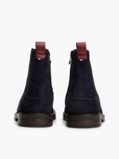 Suede Cleat Zip-Up Chelsea Boots — Blue 4