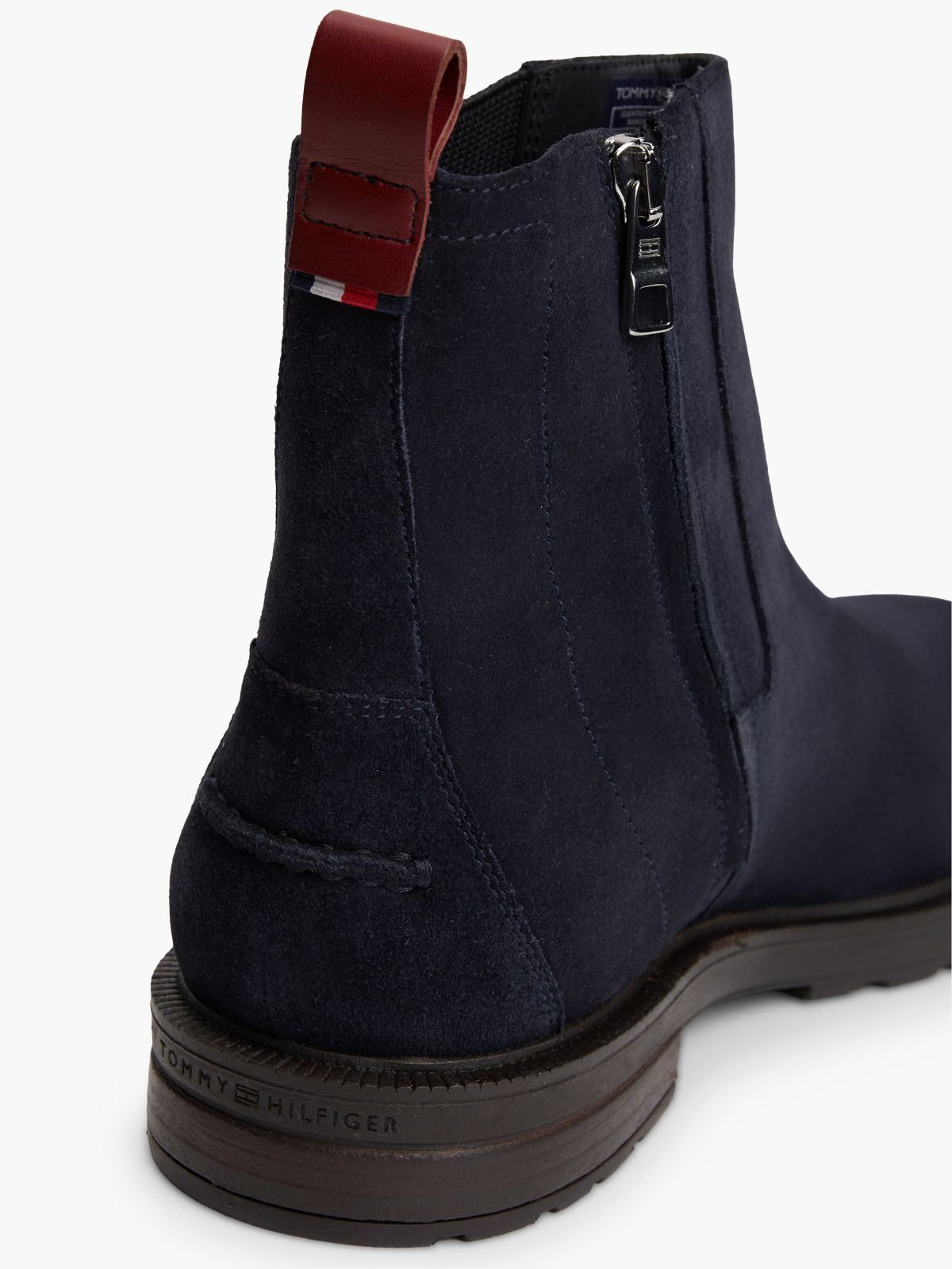 Suede Cleat Zip-Up Chelsea Boots — Blue