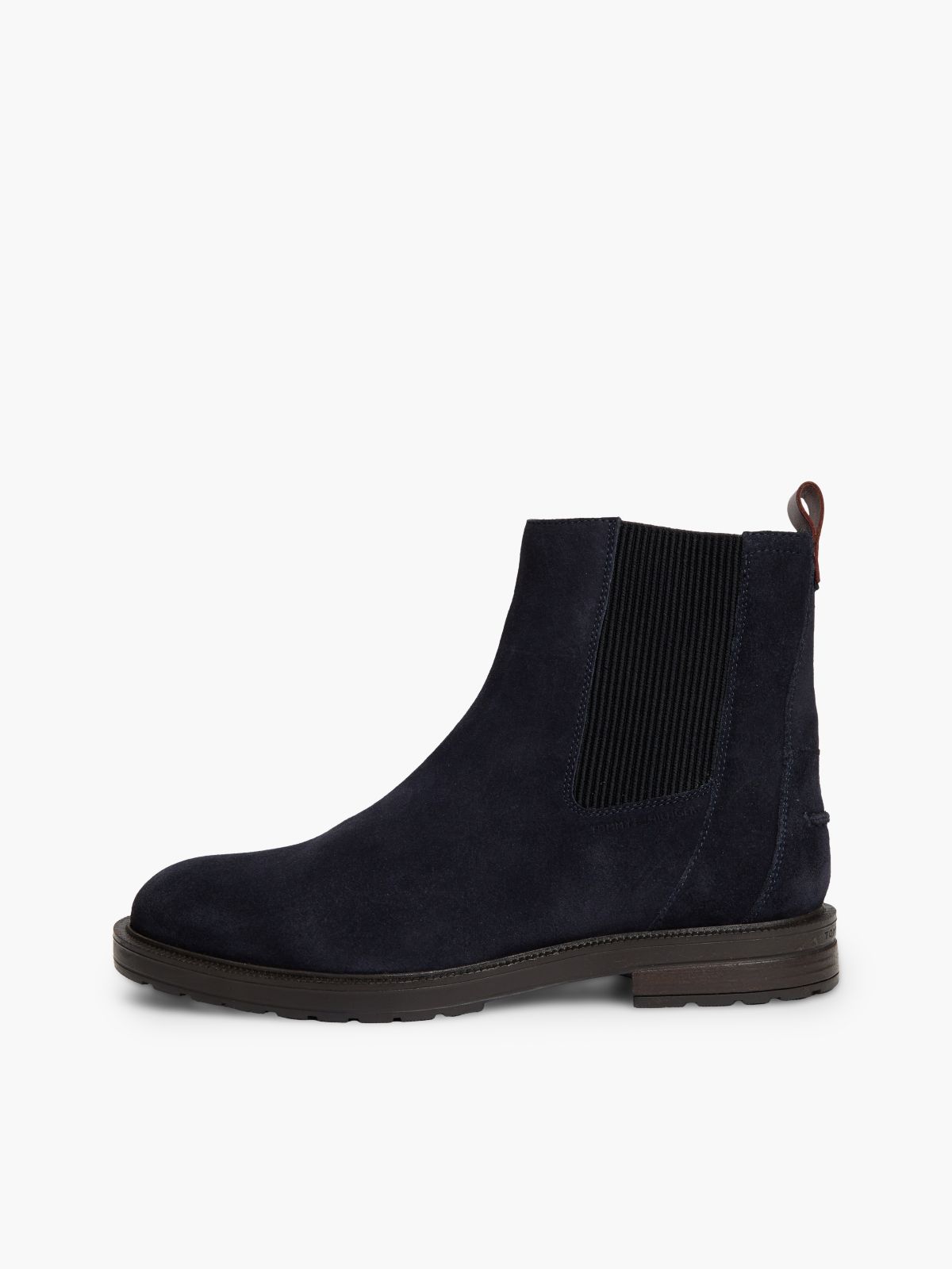 Suede Cleat Zip-Up Chelsea Boots — Blue