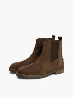 Suede Cleat Zip-Up Chelsea Boots — Brown 2