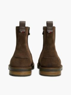 Suede Cleat Zip-Up Chelsea Boots — Brown 4