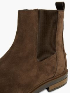 Suede Cleat Zip-Up Chelsea Boots — Brown 6