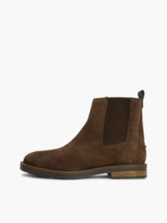 Suede Cleat Zip-Up Chelsea Boots — Brown 7