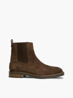 Suede Cleat Zip-Up Chelsea Boots — Brown 1
