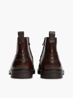 Leather Moc Toe Cleat Chelsea Boots — Brown 4