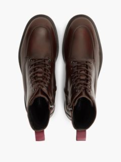 Leather Warm Lined Lace-Up Ankle Boots — Brown 3