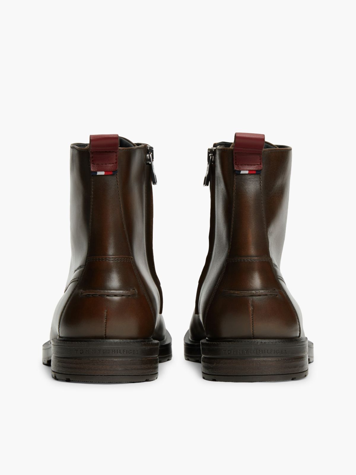 Leather Warm Lined Lace-Up Ankle Boots — Brown