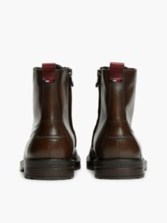 Leather Warm Lined Lace-Up Ankle Boots — Brown 4