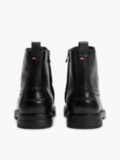 Leather Warm Lined Lace-Up Ankle Boots — Black 4