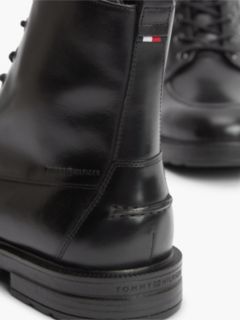 Leather Warm Lined Lace-Up Ankle Boots — Black 6