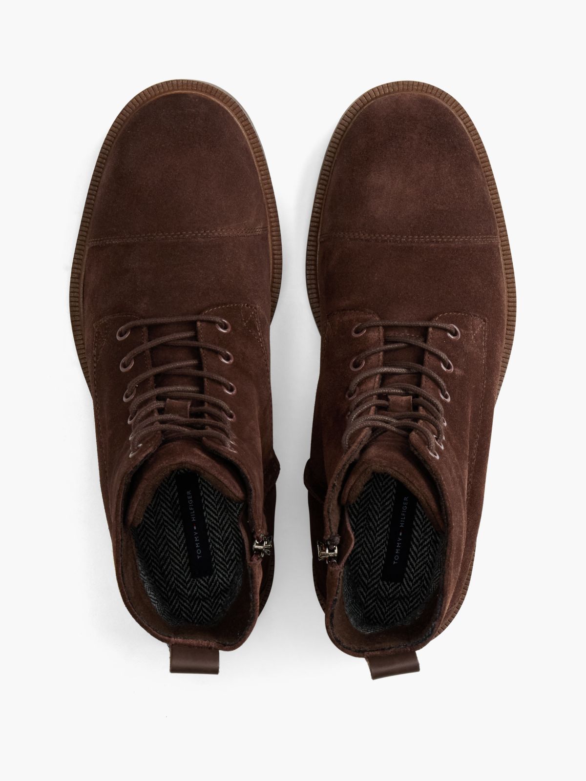 Suede Cleat Lace-Up Boots — Brown