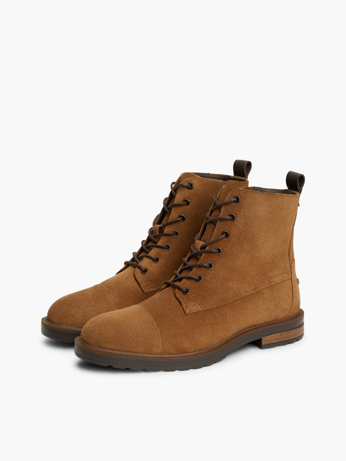 Suede Cleat Lace-Up Boots — Brown