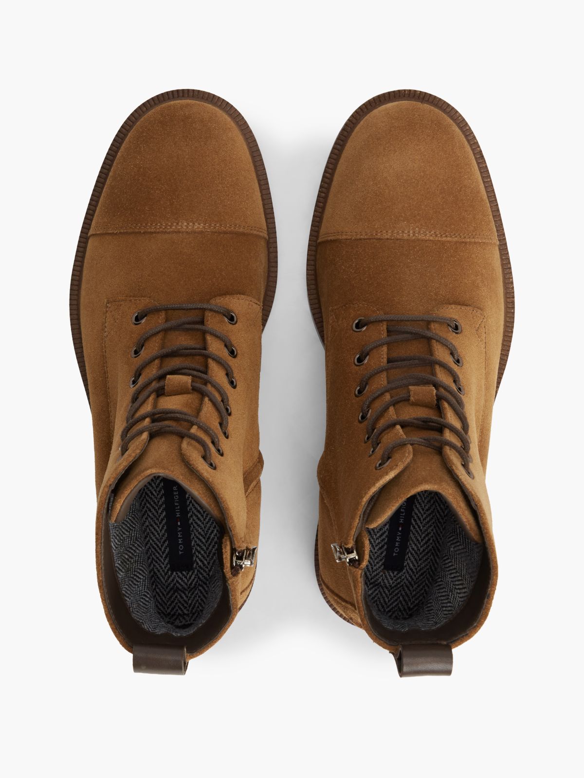 Suede Cleat Lace-Up Boots — Brown