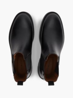 Leather Embossed Cleat Chelsea Boots — Black 3