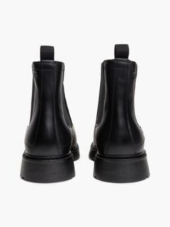 Leather Embossed Cleat Chelsea Boots — Black 4