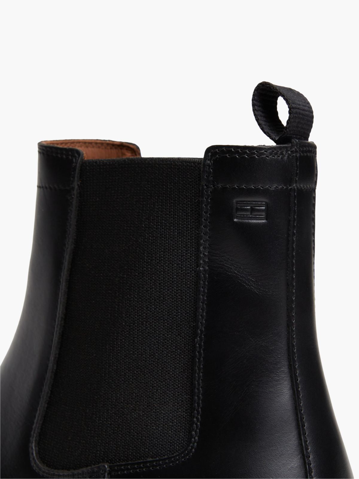 Leather Embossed Cleat Chelsea Boots — Black