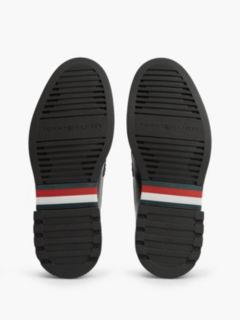 Leather Textured Penny Loafers — Black 5
