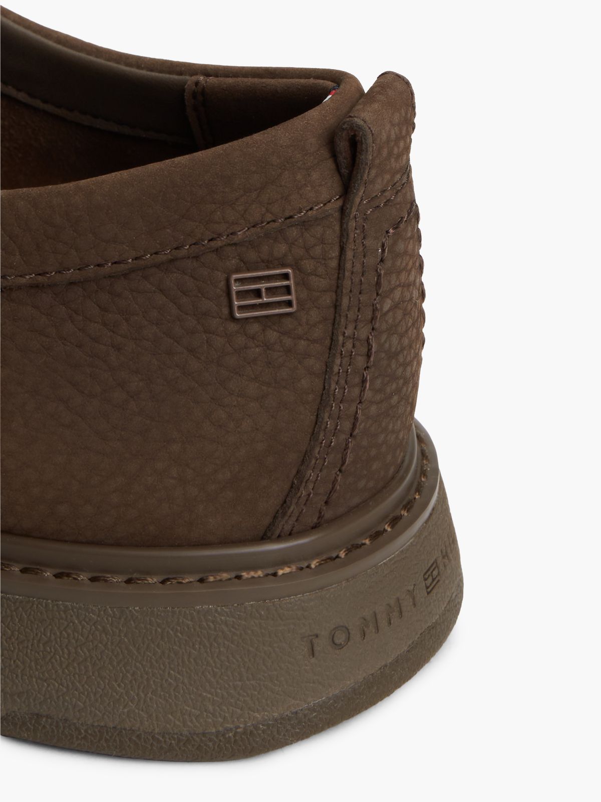 Leather Lace-Up Moc Toe Loafers — Brown