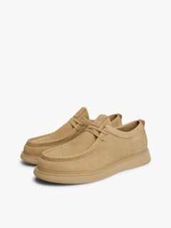 Leather Lace-Up Moc Toe Loafers — Khaki 2