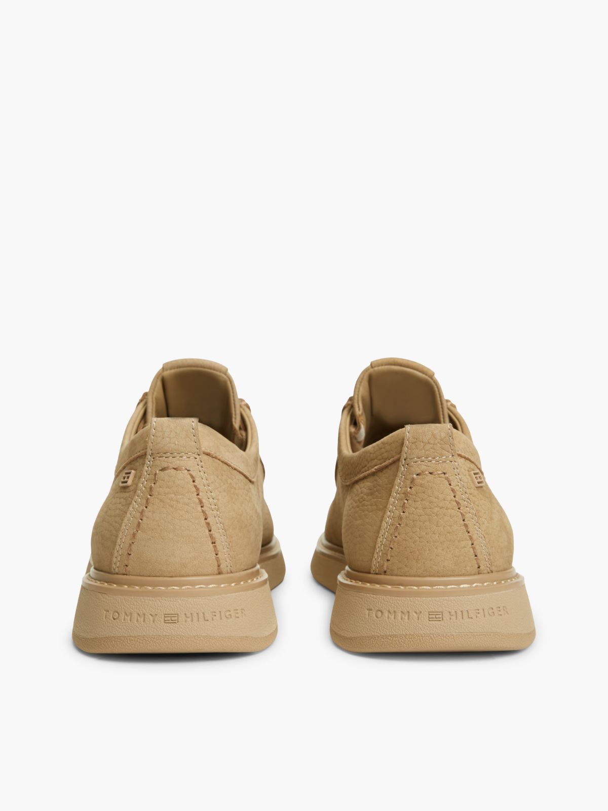 Leather Lace-Up Moc Toe Loafers — Khaki