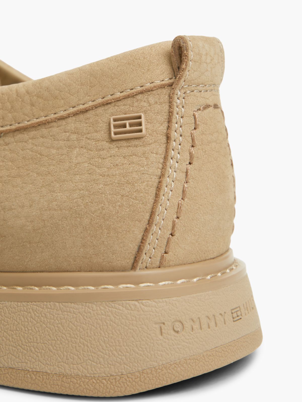 Leather Lace-Up Moc Toe Loafers — Khaki