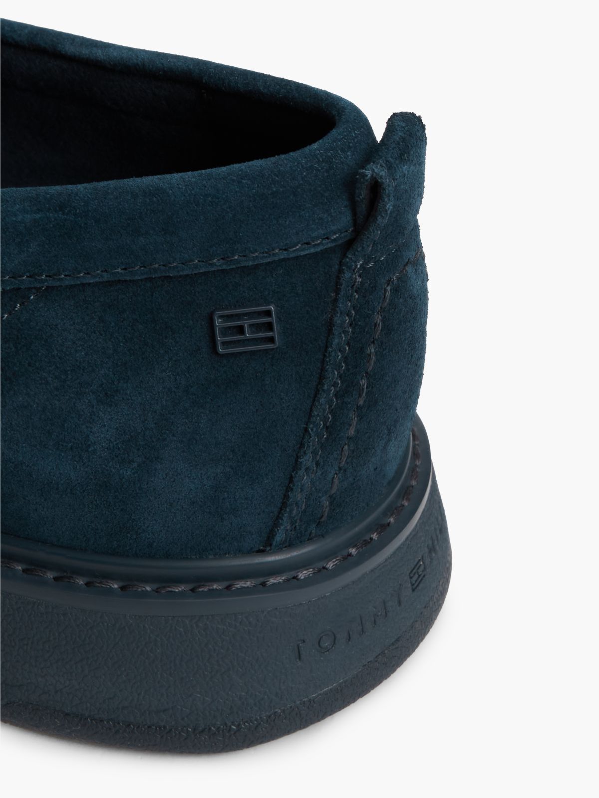 Suede Fringe Penny Loafers — Blue