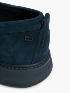 Suede Fringe Penny Loafers — Blue 6