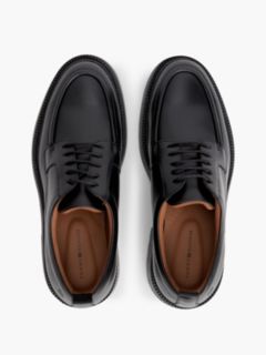 Leather Debossed Flag Derby Shoes — Black 3