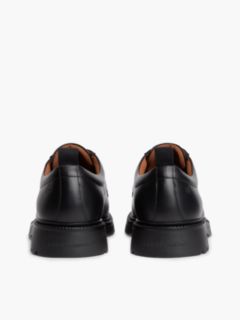 Leather Debossed Flag Derby Shoes — Black 4