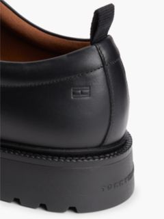 Leather Debossed Flag Derby Shoes — Black 6