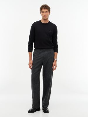 black leather debossed flag derby shoes for men tommy hilfiger