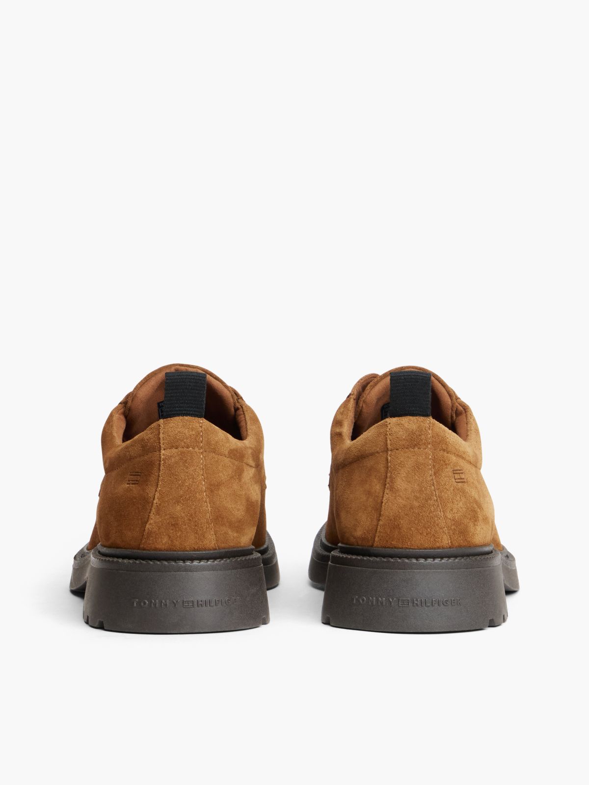 Suede Lace-Up Derby Shoes — Brown
