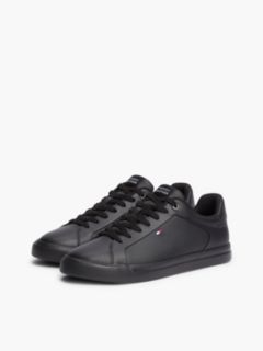Leather Lightweight Court Trainers — Black 2