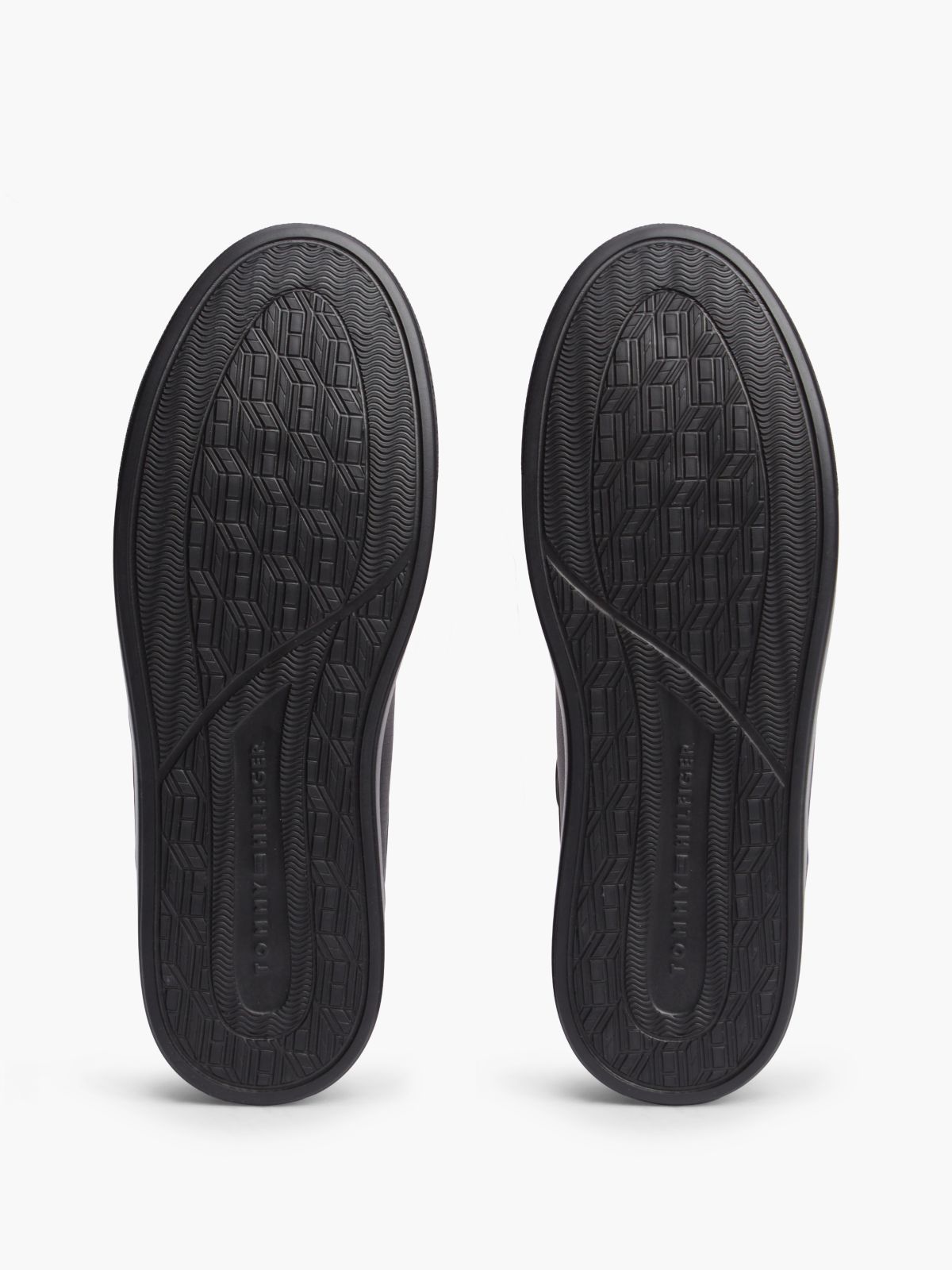Leather Lightweight Court Trainers — Black